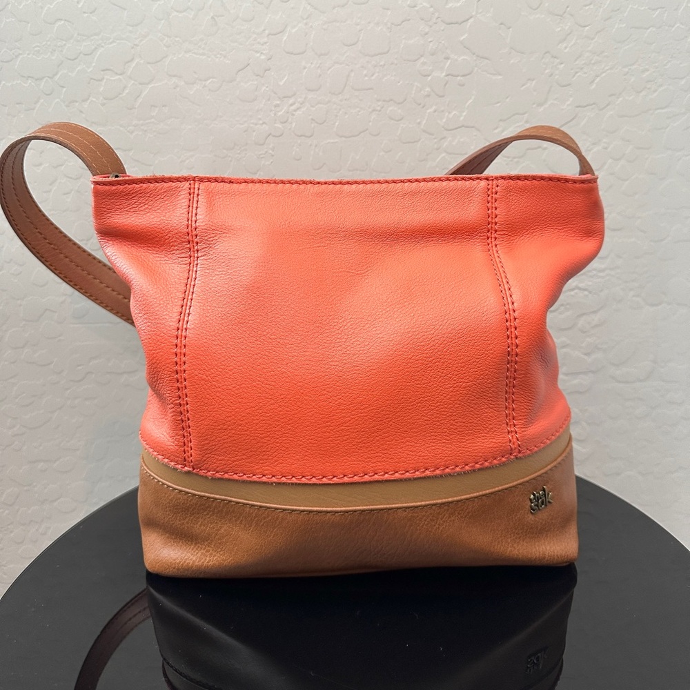 THE SAK | Orange Brown Pebbled Leather Hobo Bag Medium size